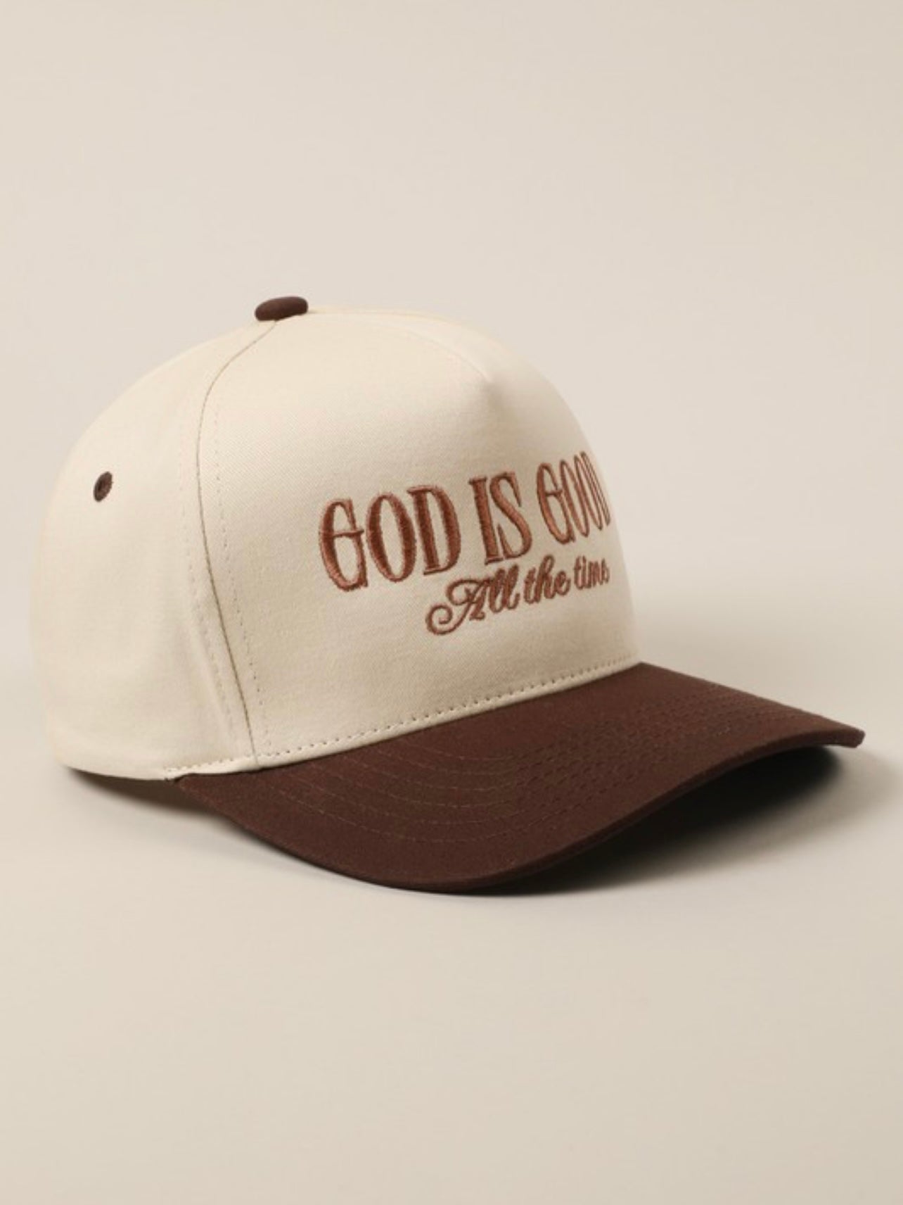 GOD IS GOOD HAT-BROWN