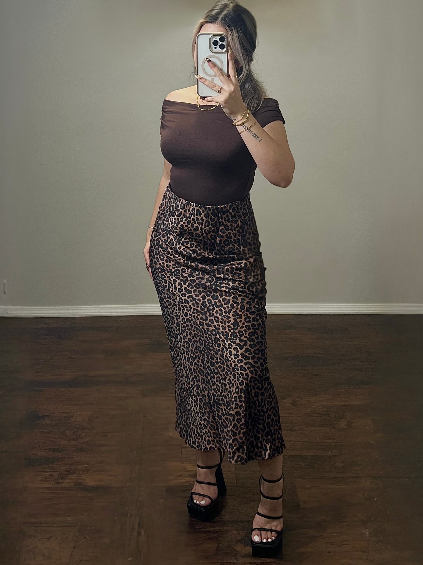 NATALIA LEOPARD SILK MAXI SKIRT
