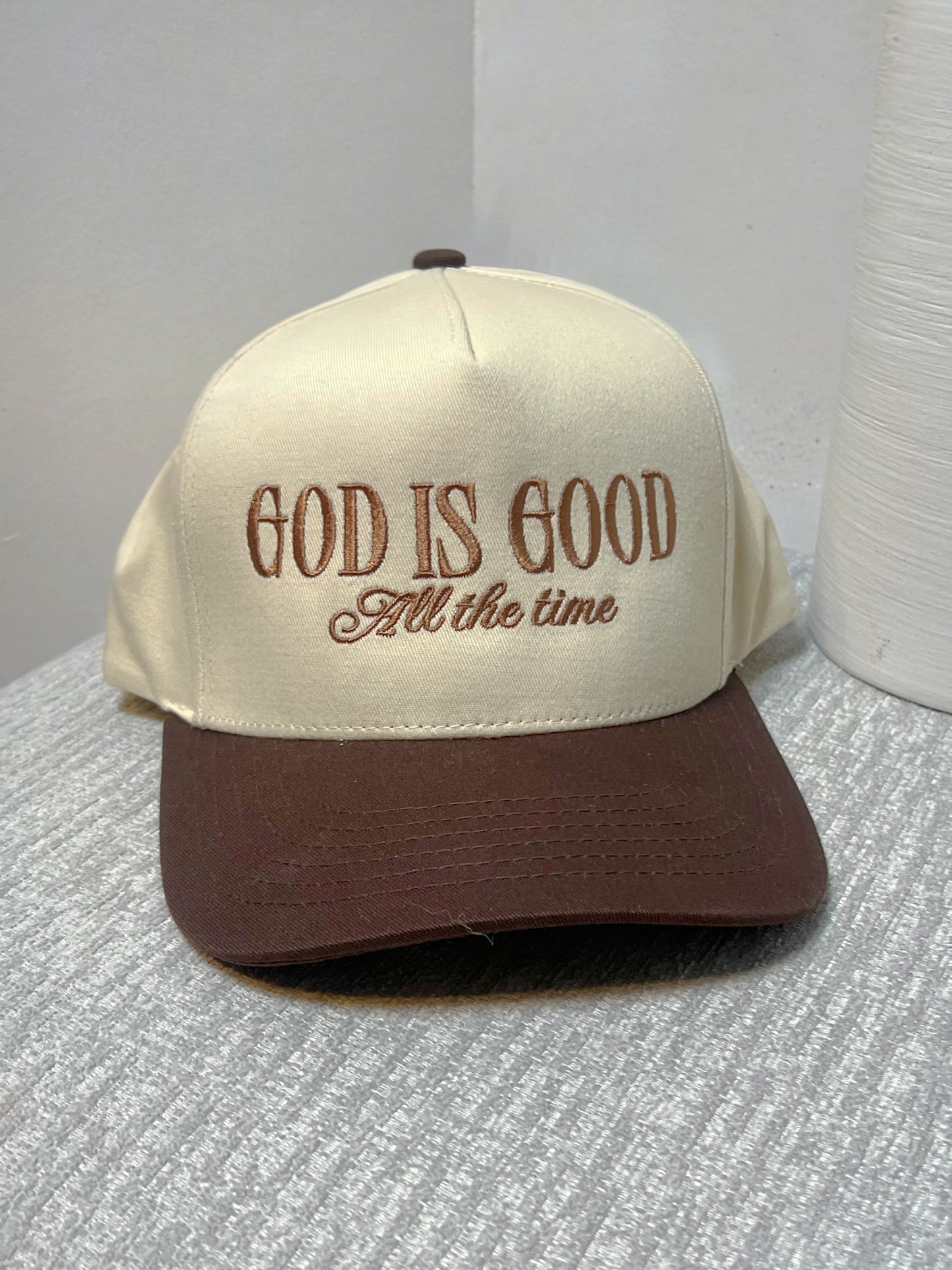 GOD IS GOOD HAT-BROWN