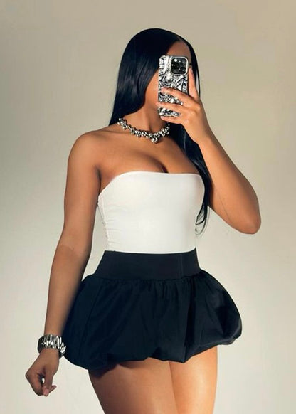 AMAYA PUFF SKIRT- BLACK