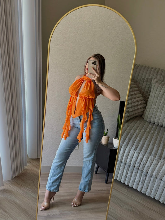 TROPICOQUETA TOP- ORANGE