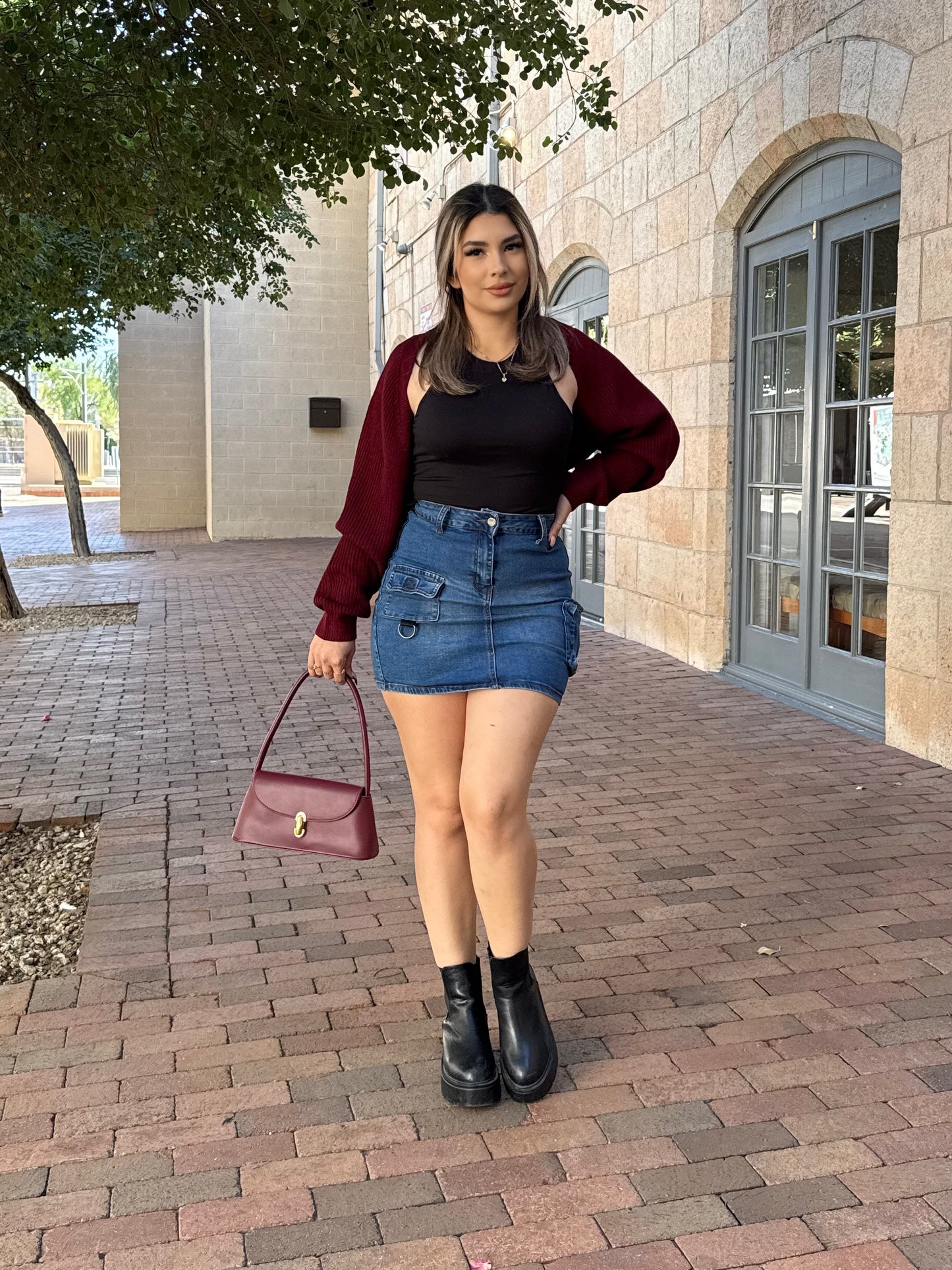 CAMI BOLERO BURGUNDY