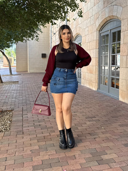 CAMI BOLERO BURGUNDY