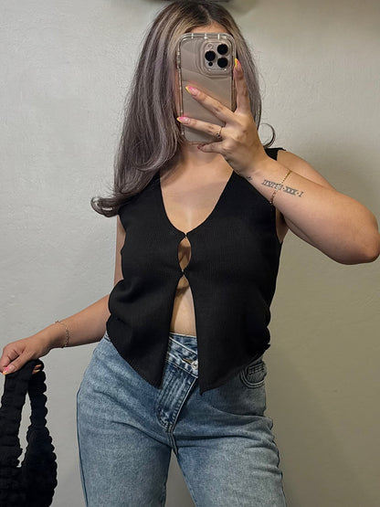 CHELSI TOP-BLACK
