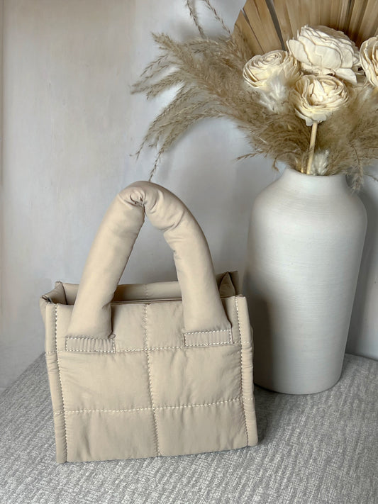 KAYLA PUFFER BAG- BEIGE