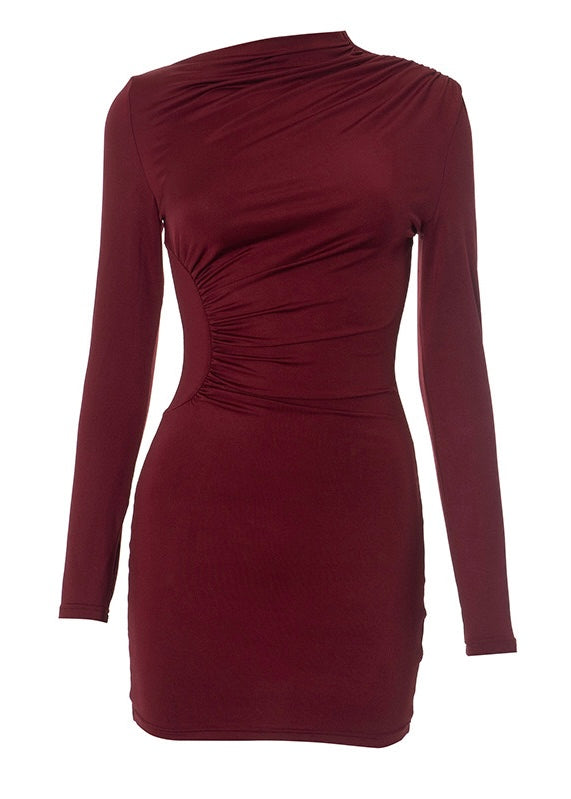 EVETTE DRESS- BURGUNDY