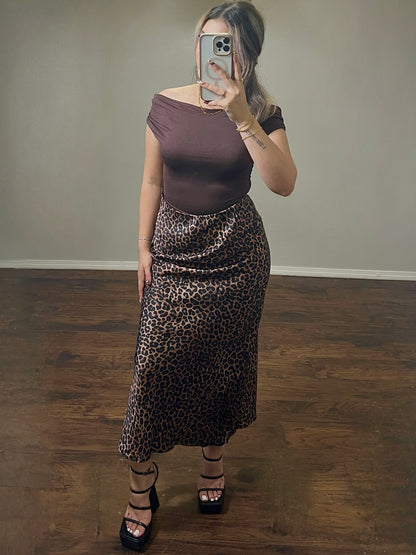 NATALIA LEOPARD SILK MAXI SKIRT