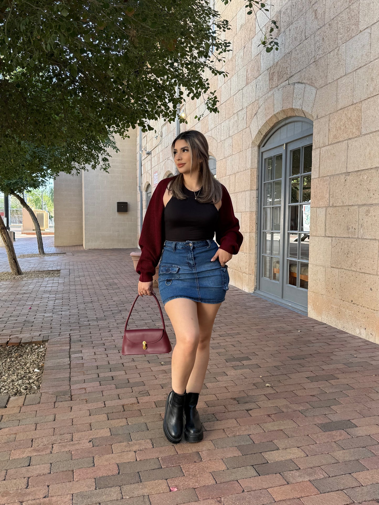 CAMI BOLERO BURGUNDY