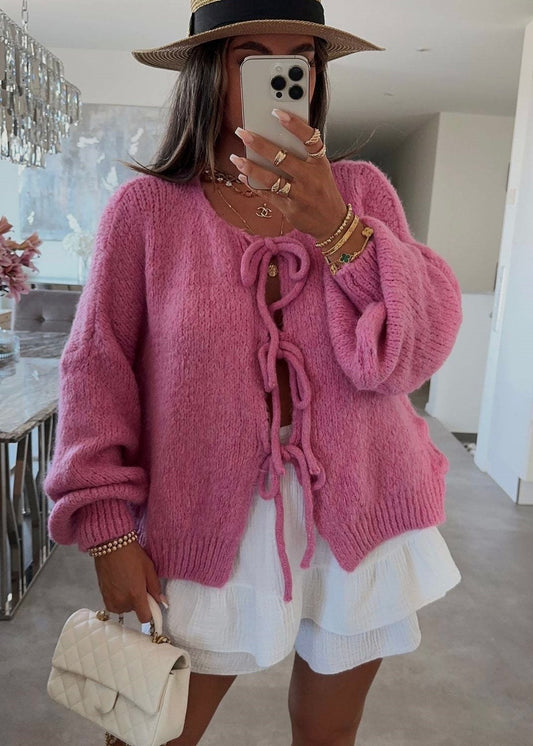 KHLOE COQUETTE CARDIGAN- PINK