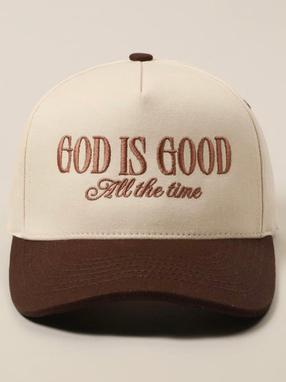 GOD IS GOOD HAT-BROWN