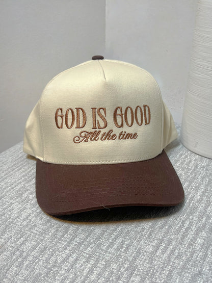 GOD IS GOOD HAT-BROWN