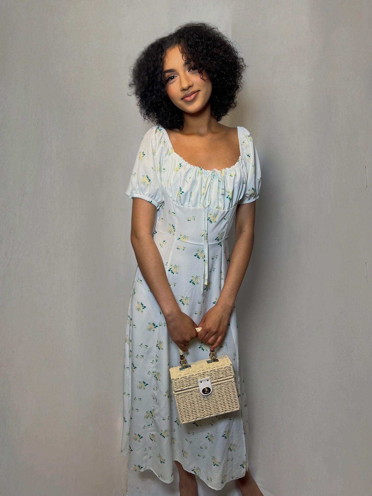 FLOR MAXI DRESS- WHITE/GRENN