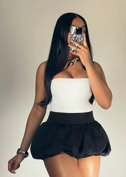AMAYA PUFF SKIRT- BLACK
