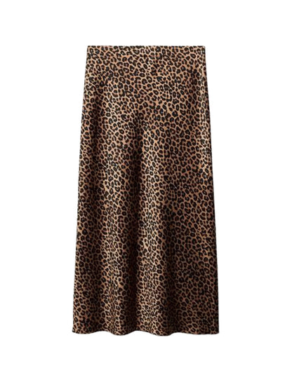 NATALIA LEOPARD SILK MAXI SKIRT